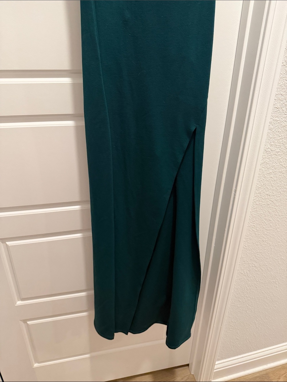 Women’s One-Shoulder Dark Green Dress - Picture 2 of 4